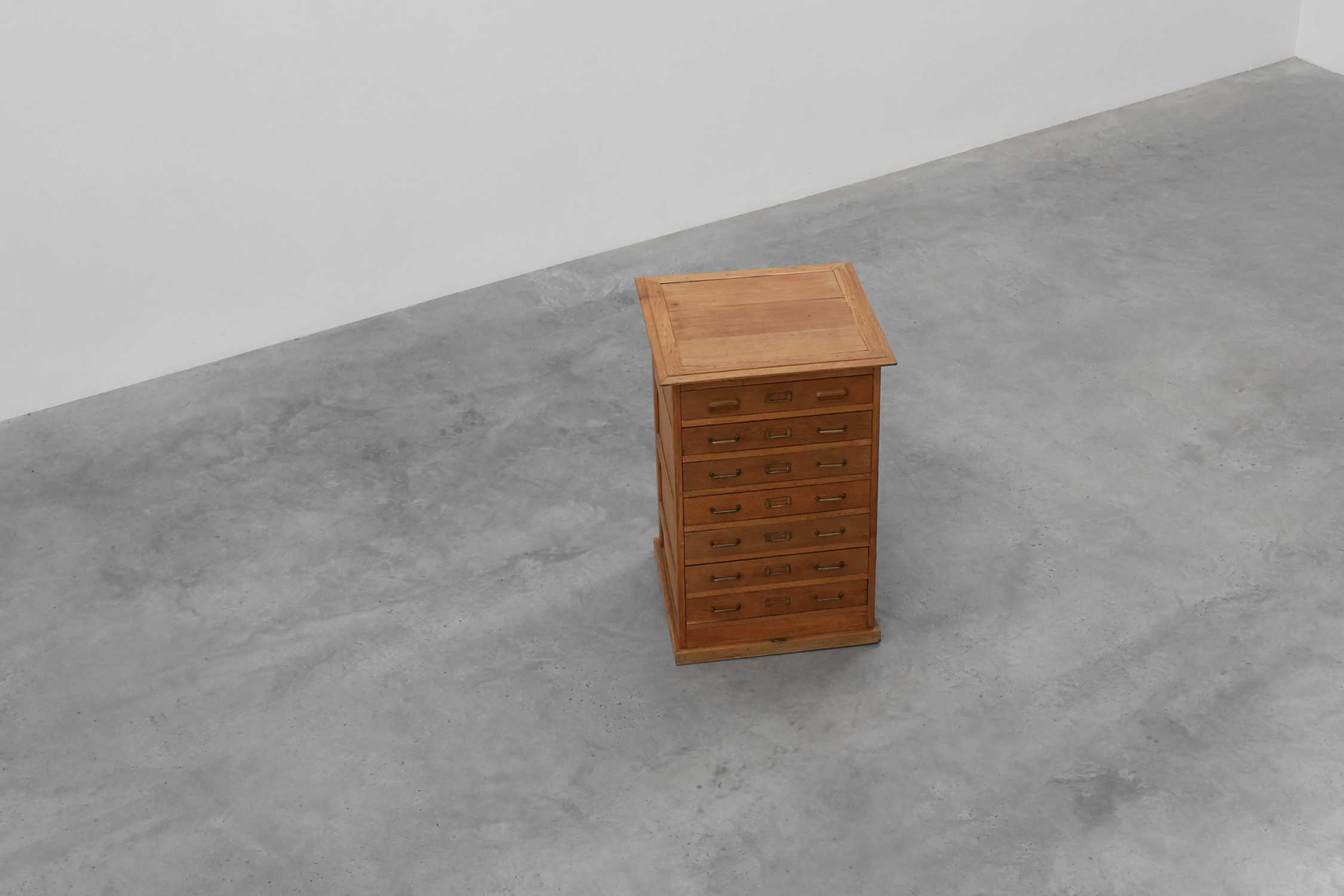 Industrial Oak Filing Cabinet with Brass Handles, United Kingdom, 1920sthumbnail